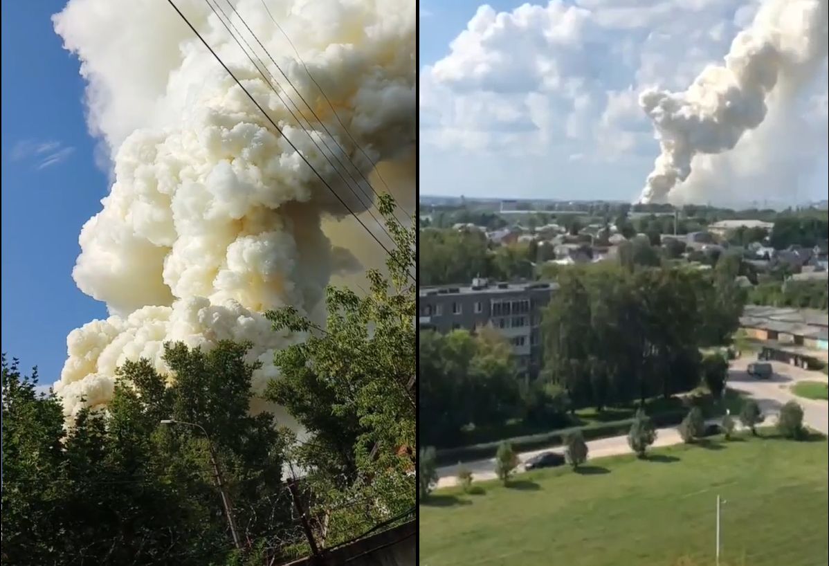 Eksplozja i pożar pod Moskwą Trwa ewakuacja