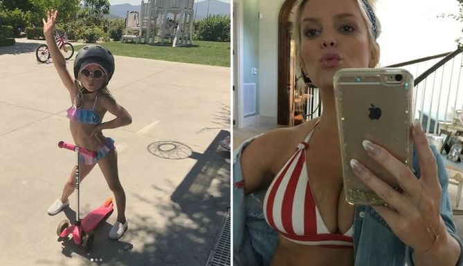 Jessica Simpson i jej córka Maxwell. Zbyt seksowne?