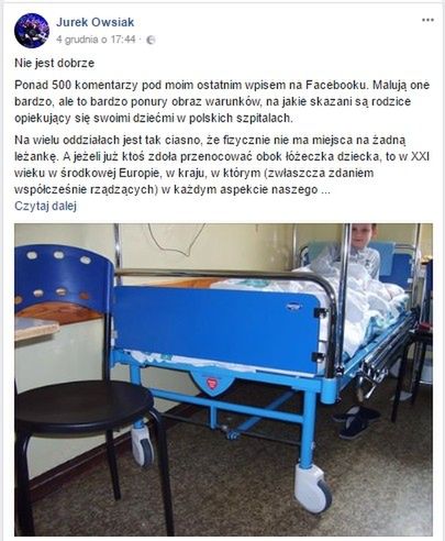 Jurek Owsiak zajął się problemem rodziców w szpitalach