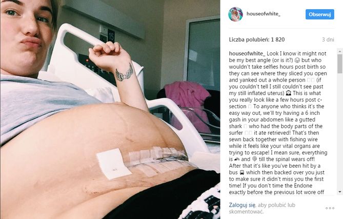 Olivia White na sali poporodowej/(Instagram.com)