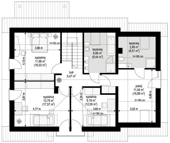 Projekt domu Narcyz 3 125 59 m² koszt budowy EXTRADOM