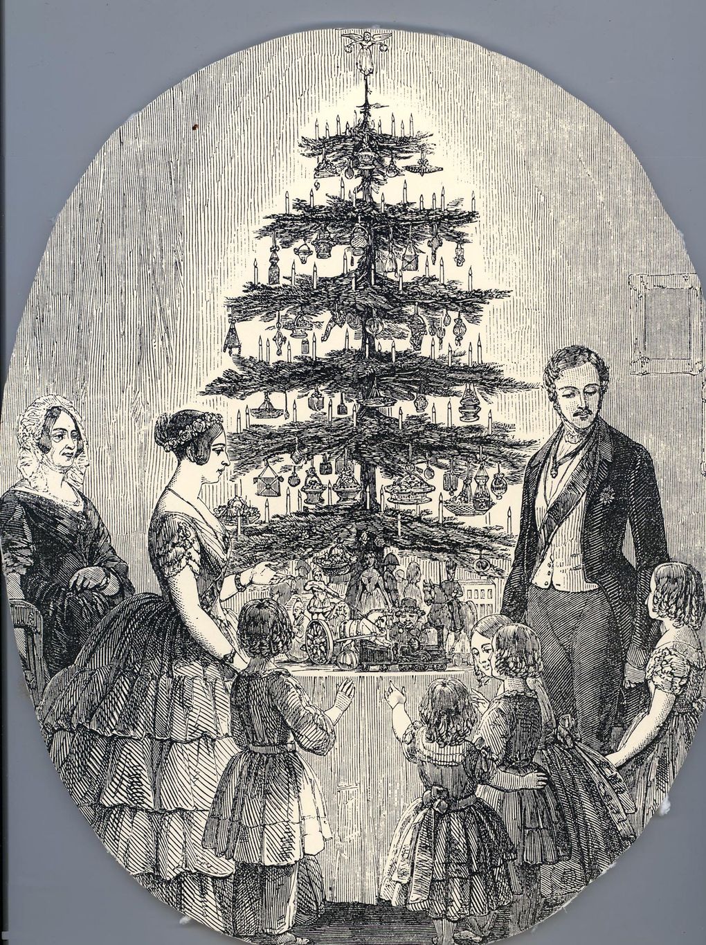 Christmas with Queen Victoria, Prince Albert, their children and Queen Victoria\'s mother, in 1848