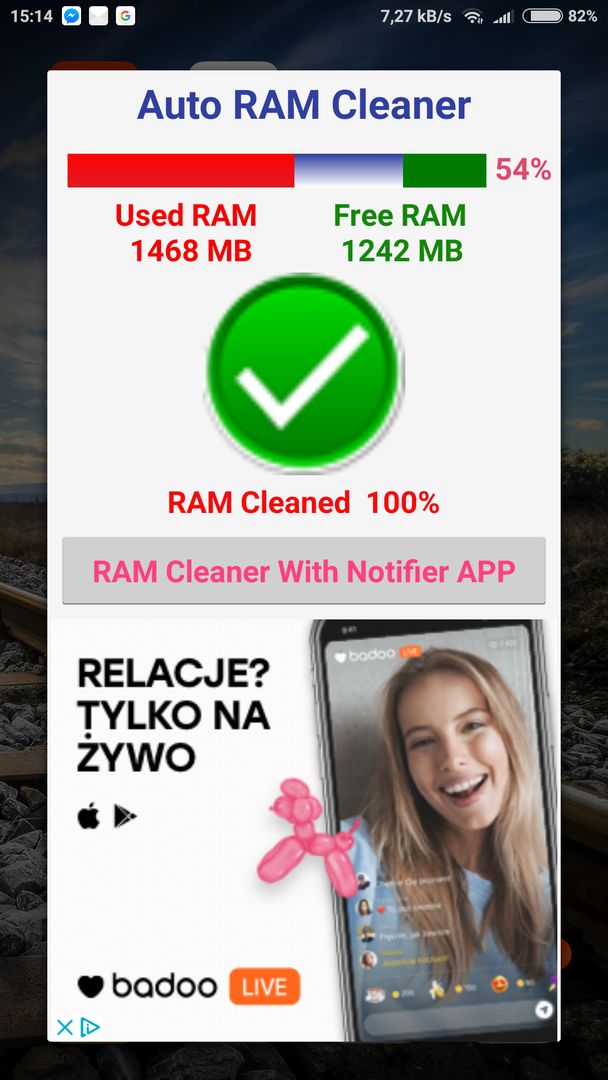 Установите бесплатное приложение fast ram cleaner чтобы очистить ваш android прямо