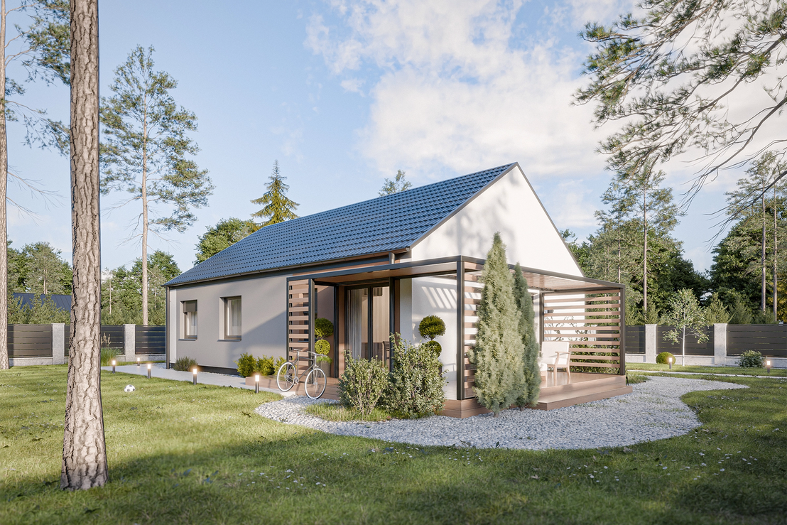 Dom prefabrykowany Parterowy 90D (HFX1008)