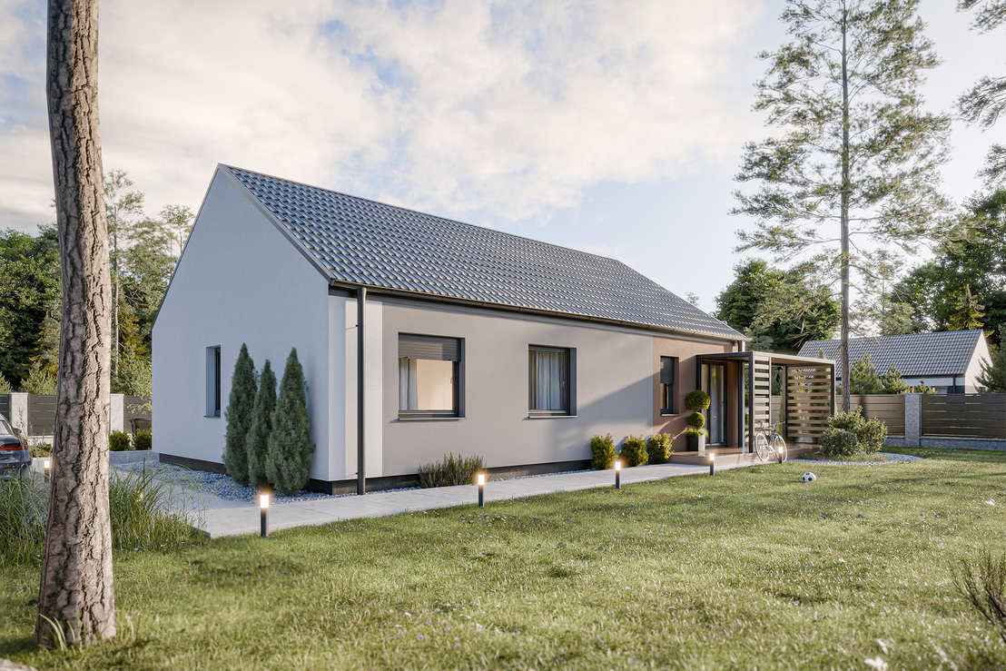 Dom prefabrykowany Parterowy 90D (HFX1008)