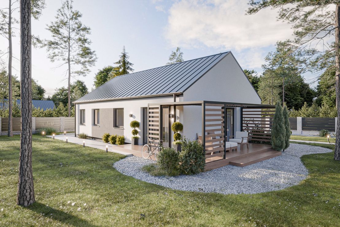 Dom prefabrykowany Parterowy 100E (HFX1012)