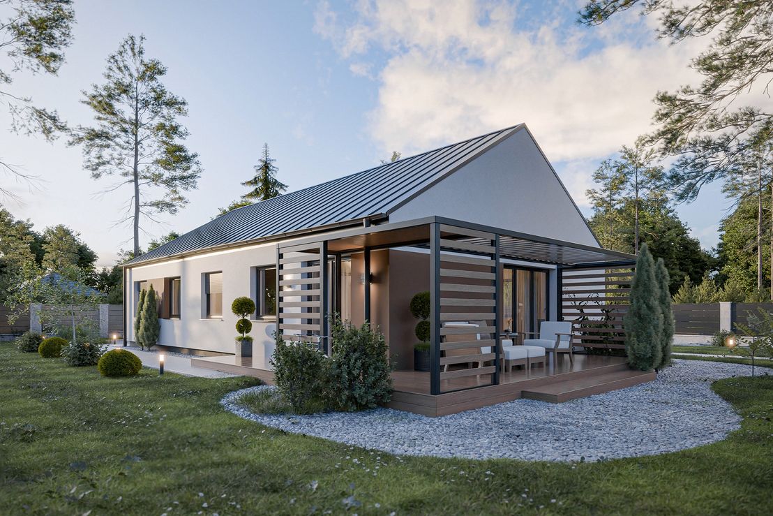 Dom prefabrykowany Parterowy 120C (HFX1017)