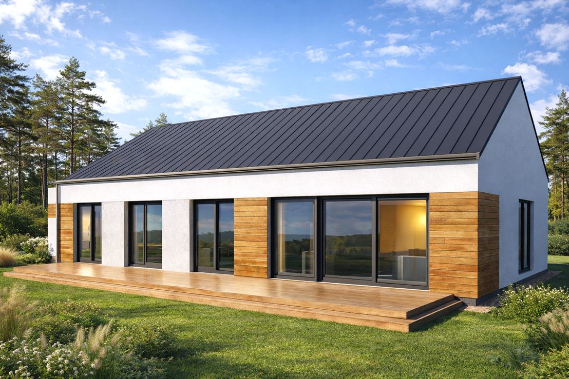 Dom prefabrykowany DH127U z garażem (HDH1012)