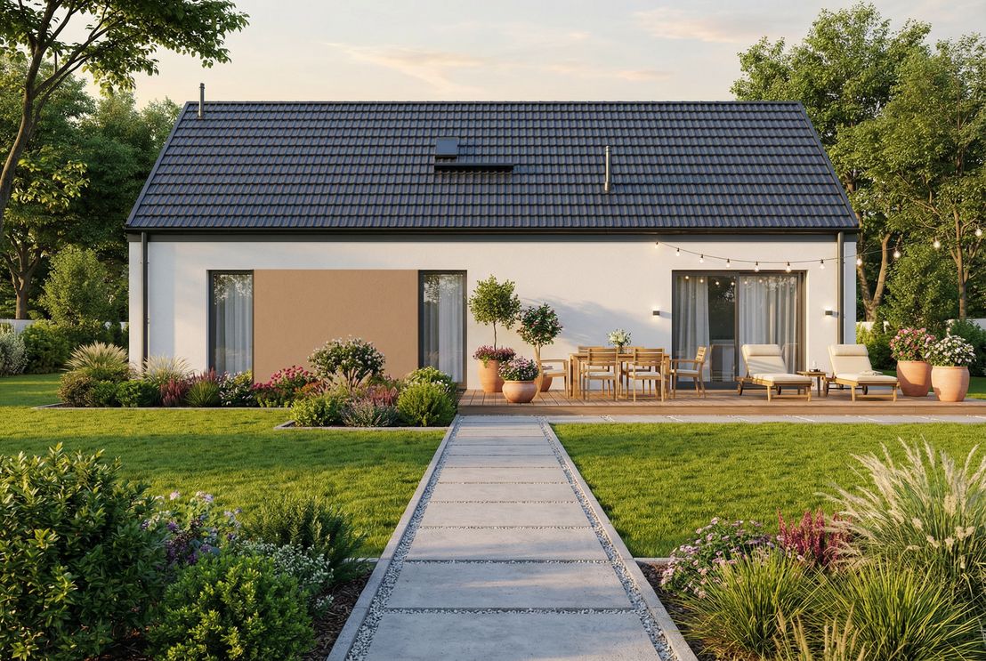 Dom prefabrykowany Parterowy 100B (HFX1044)