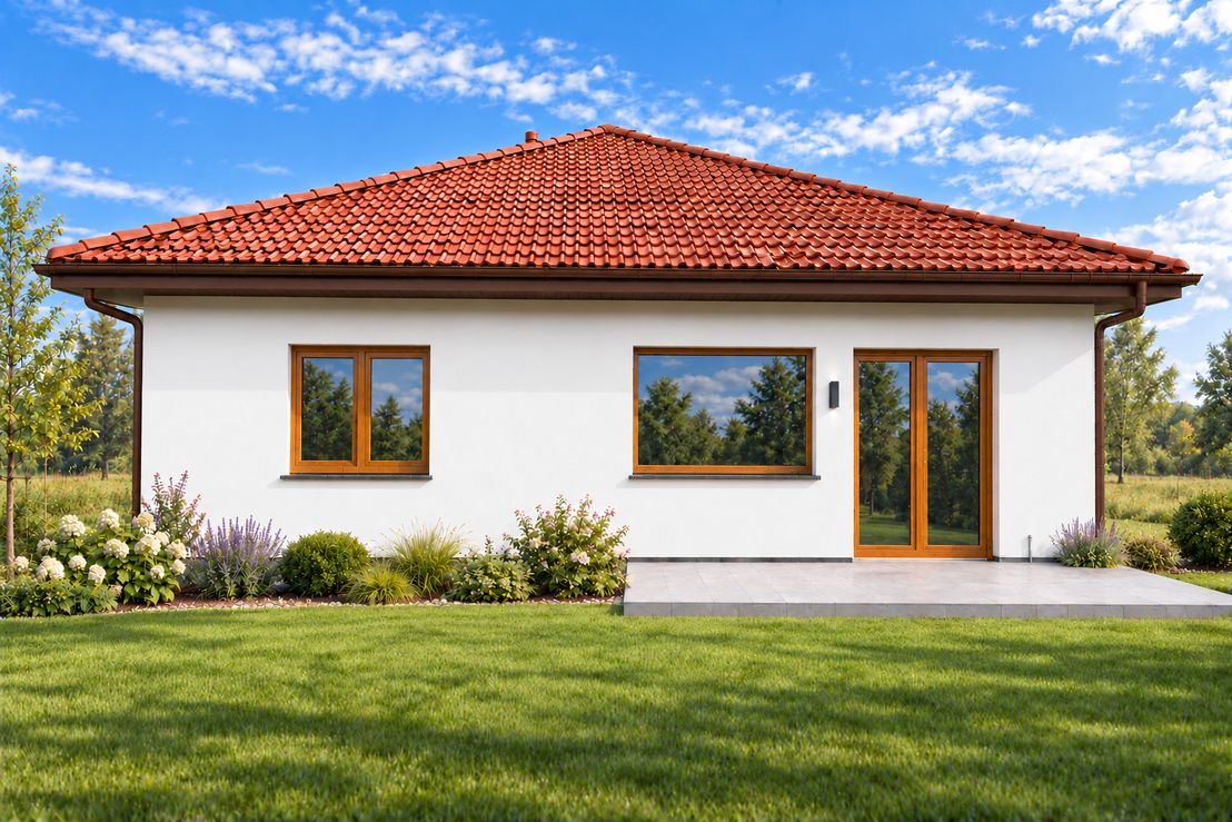 Projekt gotowy Dom keramzytowy Fiore 86 - parterowy dom o powierzchni 86,60 m², dach namiotowy - ujęcie 5