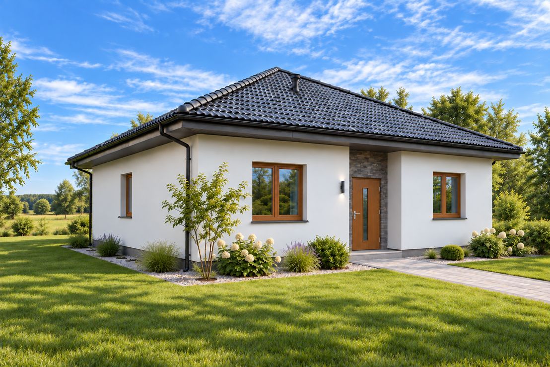 Projekt gotowy Dom keramzytowy Fiore 86 - parterowy dom o powierzchni 86,60 m², dach namiotowy - ujęcie 7
