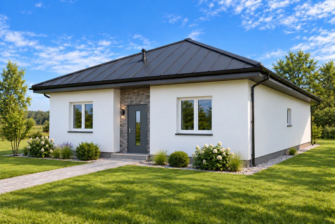 Projekt gotowy Dom keramzytowy Fiore 86 - parterowy dom o powierzchni 86,60 m², dach namiotowy - ujęcie 9