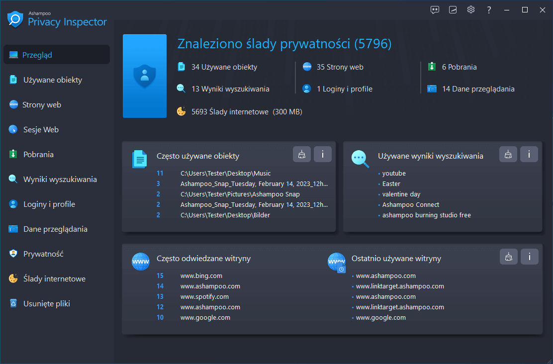Ashampoo Privacy Inspector 1.00.10 - dobreprogramy