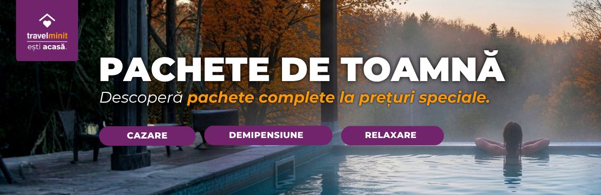 Uită de grija organizării! Am adunat cele mai avantajoase pachete de toamnă: cazare cu demipensiune sau pensiune completă, acces la spa, ciubăr sau activități în natură, toate la un preț preferențial. Fie că îți dorești un weekend de relaxare în doi sau o escapadă odihnitoare, alege opțiunea perfect