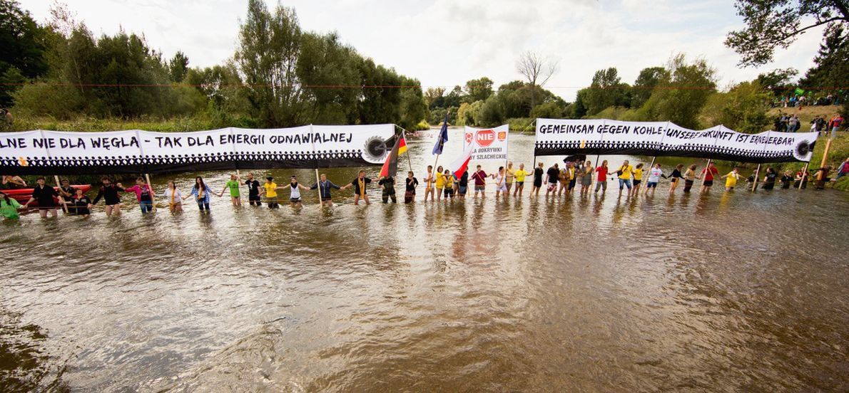 Polsko-niemiecki protest przeciwko rozbudowie kopalni odkrywkowych w okolicach Gubina, 2014 r.