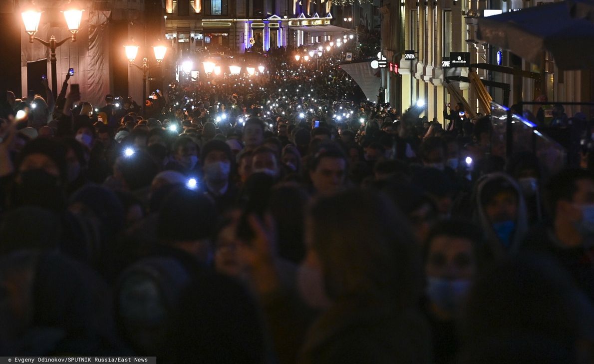 21.04.2021 r. Protest w Moskwie w obronie Aleksieja Nawalnego