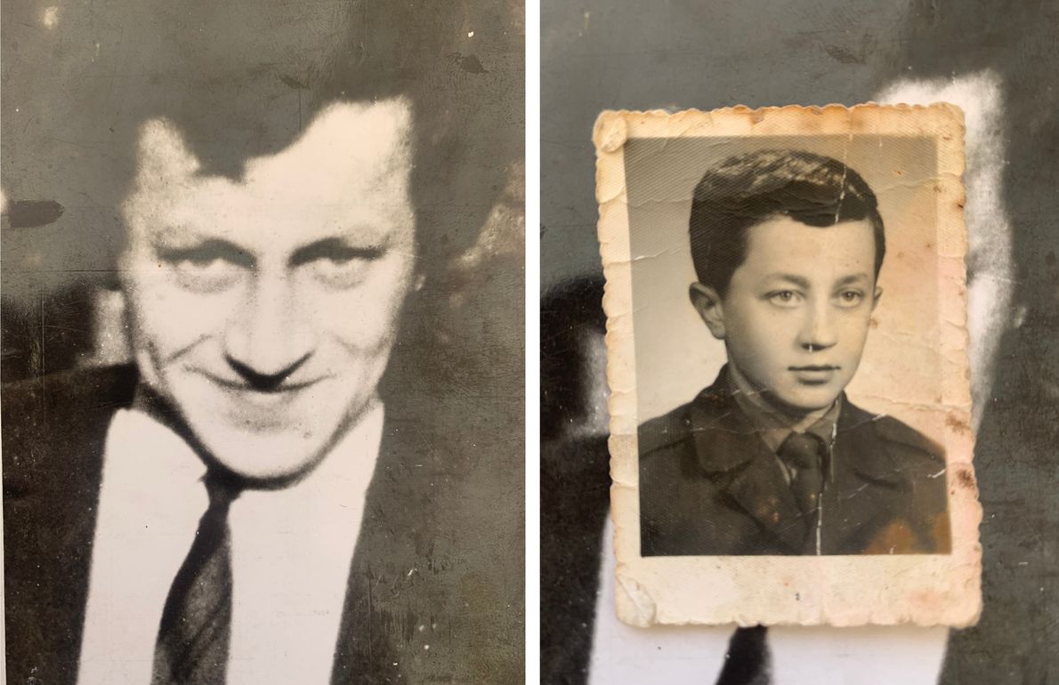 Marian Sawicz - po lewej jako dorosły mężczyzna, po prawej jako młody chłopak# #source=Archiwum Hanny Haufy- Janowskiej
