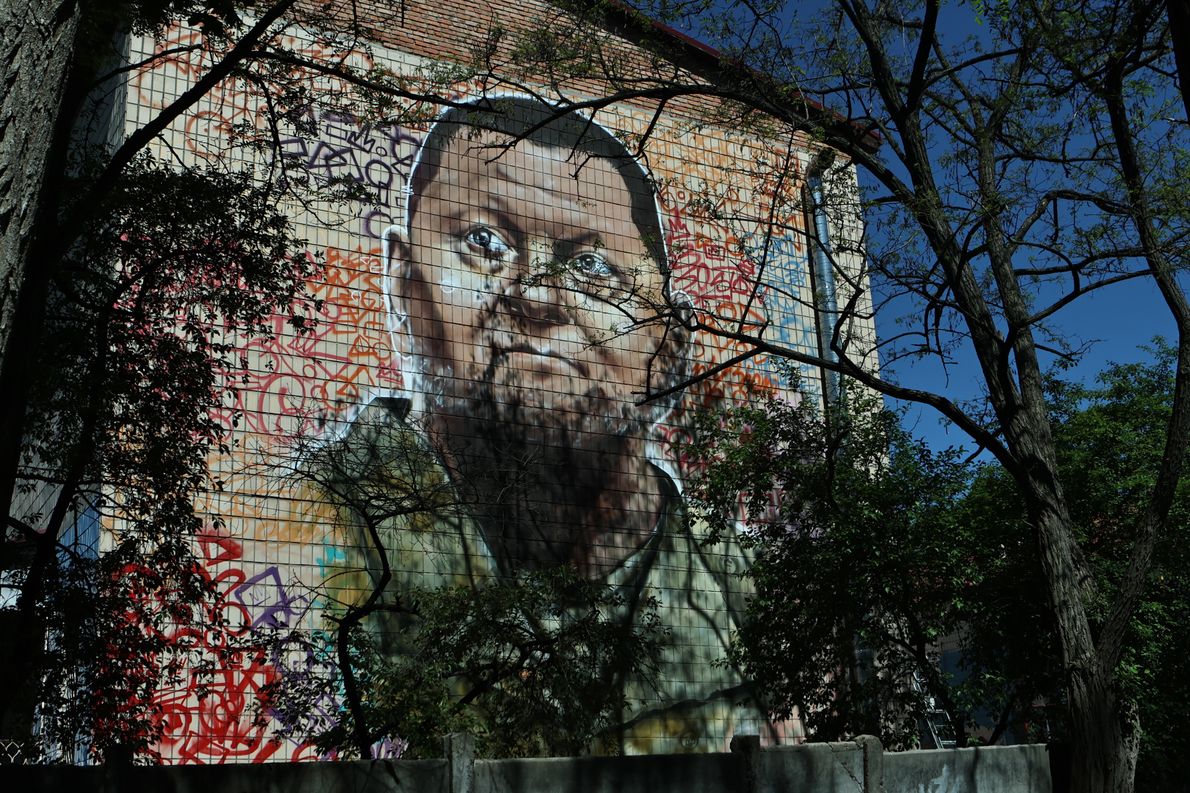 KYIV, UKRAINE - MAY 2: A general view of the mural dedicated to former Commander-in-Chief of the Armed Forces of Ukraine Valerii Zaluzhnyi on May 2, 2024 in Kyiv, Ukraine. Valerii Zaluzhnyi is a Ukrainian four-star general who is currently serving as Ambassador of Ukraine to the United Kingdom. He served as the Commander-in-Chief of the Armed Forces of Ukraine from 27 July 2021 until 8 February 2024. (Photo by Yan Dobronosov/Global Images Ukraine via Getty Images)