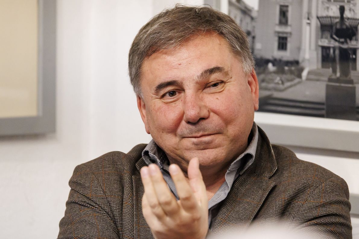 BREMEN, GERMANY - DECEMBER 16: Ivan Krastev delivers a laudation during an award ceremony for the Hannah Ahrendt Prize for Political Thinking which Russian-American journalist Masha Gessen (not pictured) was honoured with on December 16, 2023 in Bremen, Germany. The award is taking place amidst controversy, as the Heinrich Boell Foundation, which along with the Bremen city senate co-sponsors the prize, has pulled out of this year\'s award citing the recommendation of the German-Israeli Society, which cited Gessen\'s recent comparison of Gaza with a Nazi-era Jewish ghetto. The association that actually administers the prize, however, is going ahead with the award, albeit at a different location than originally planned. Criticism of the state of Israel is highly sensitive in Germany and often leads to accusations of anti-semitism, both by politicians and the media. (Photo by Morris MacMatzen/Getty Images)