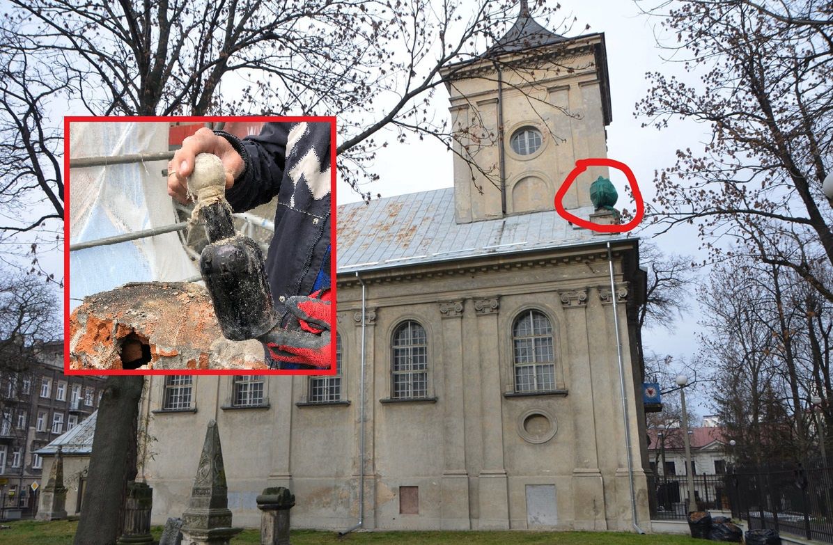 Tajemnicze odkrycie w centrum Lublina. Ktoś schował to na dachu koscioła