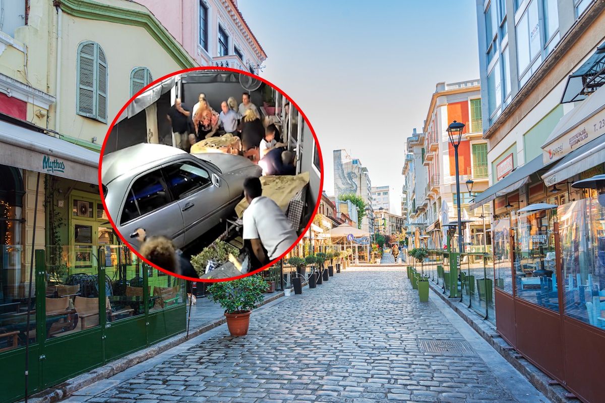 Samochód wjechał w restaurację w Salonikach, trzy osoby ranne