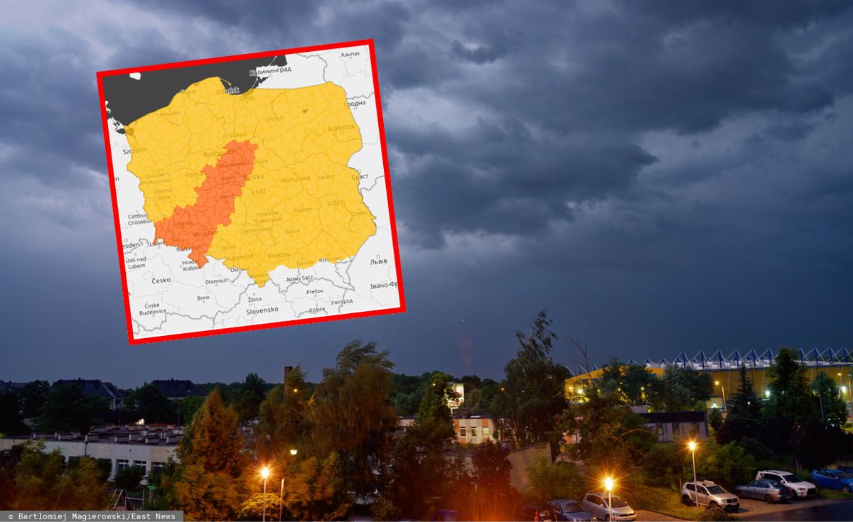 IMGW: silny wiatr z porywami do 100 km/h — alerty dla prawie całej Polski