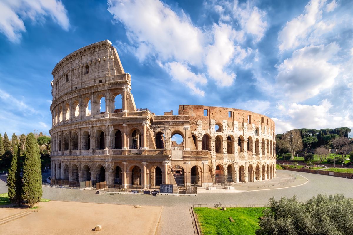 The famous Colosseum Roman amphitheater in Rome, Italy