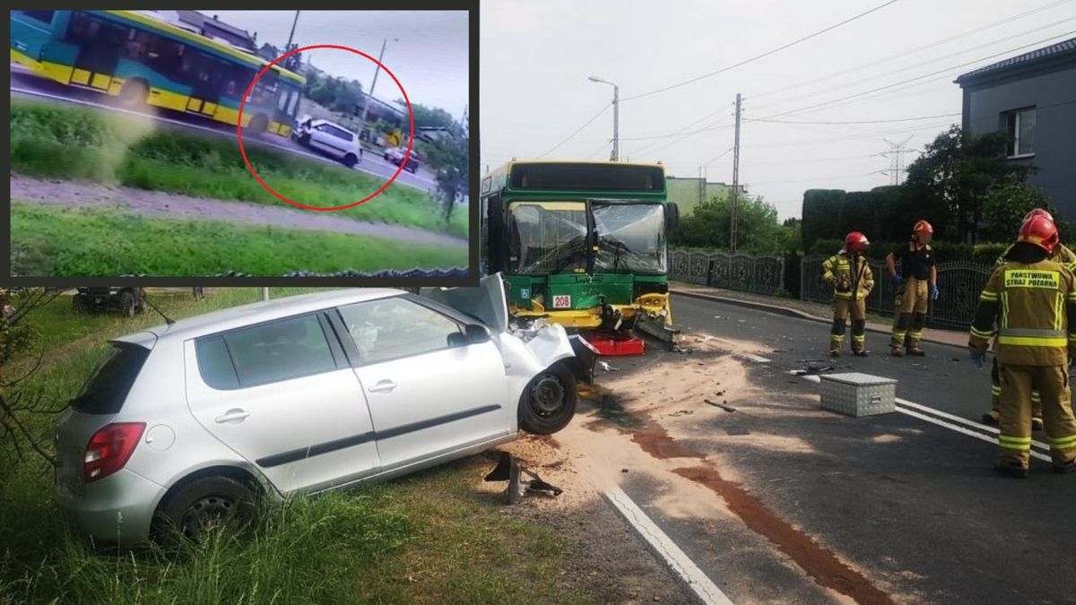 21 Latek Z Impetem Wjechal W Autobus Wypadek Na Slasku Nagrala Kamera Wiadomosci Ze Slaska Wp