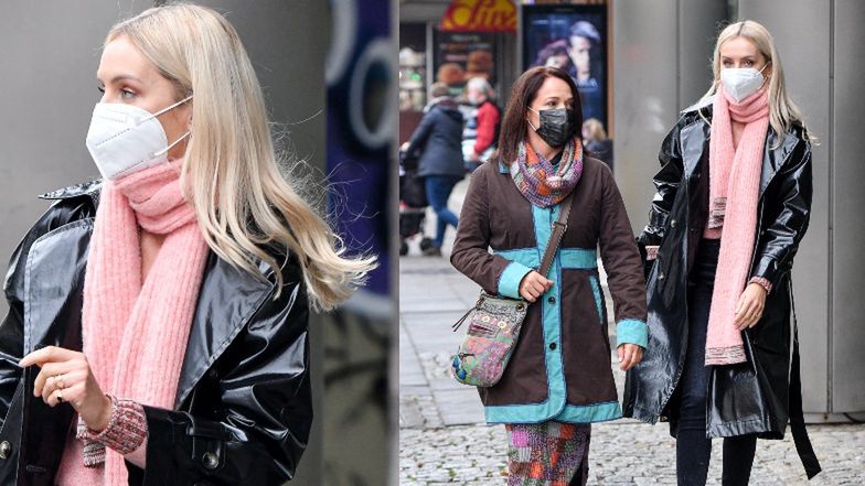 Agnieszka Woźniak-Starak in a varnished coat and folk Ewa Drzyzga leave work together (PHOTOS)