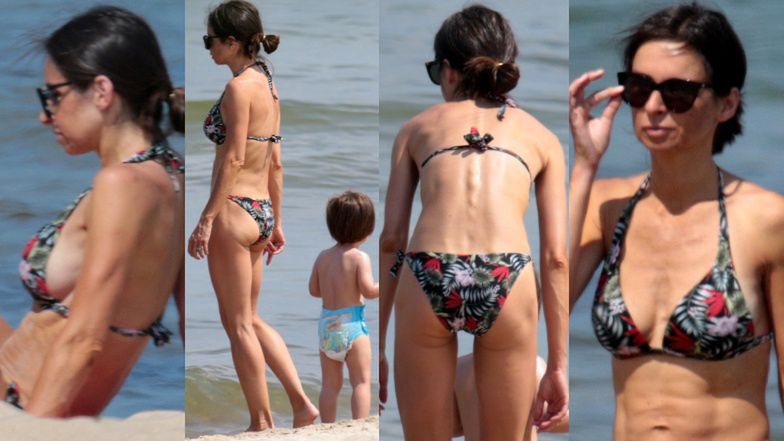 Szczupła Marta Kaczyńska W BIKINI relaksuje się na plaży w ...