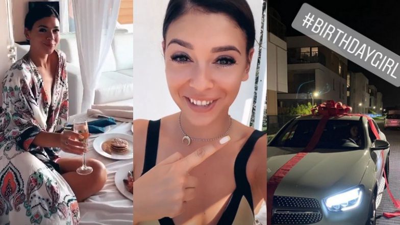 30th Birthday Of Klaudia Halejcio Breakfast In Bed In A Hotel On The Greek Island And Mercedes From Beloved Photo