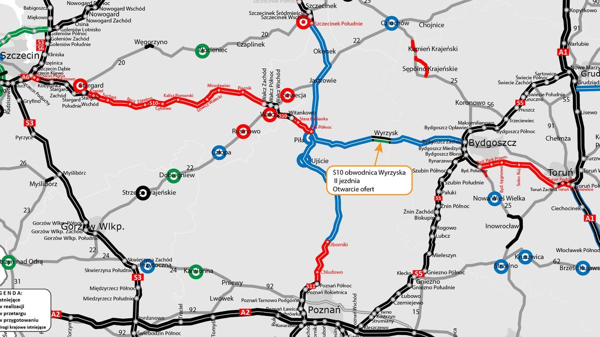 Mapa obwodnicy Wyrzyska