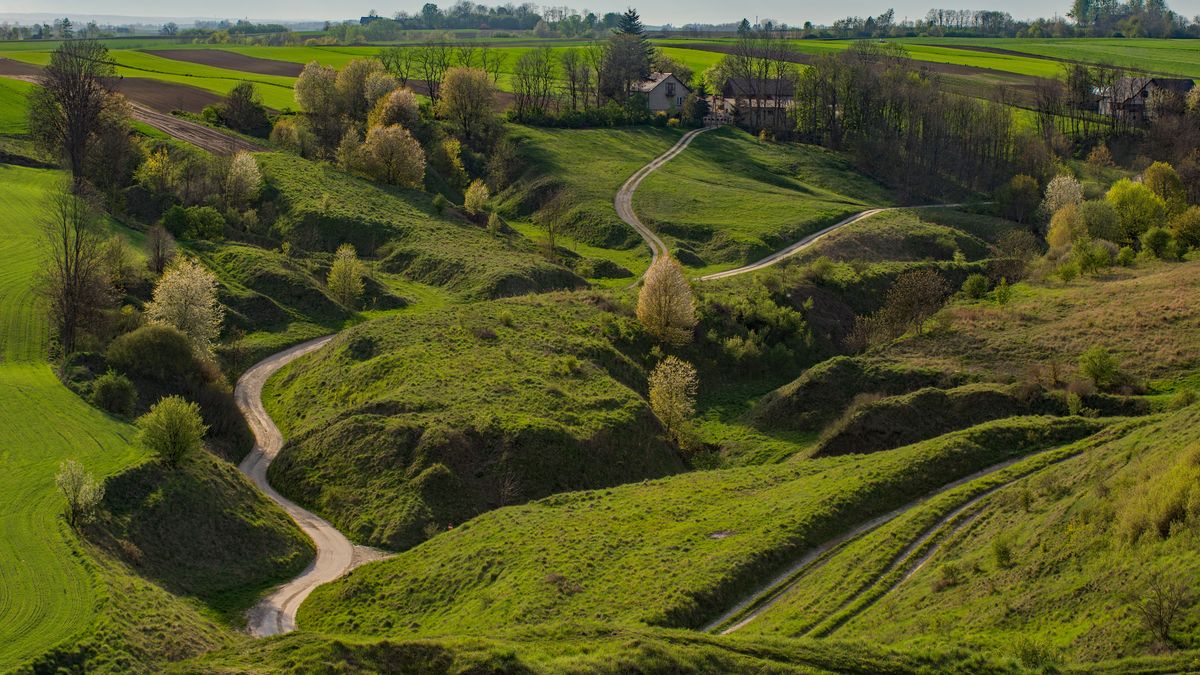 ponidzie, stradów, kopanina, pejzaż, kieleckie, krajobraz, pola, countryside, obszarów wiejskich, charakter, rolnictwa, górka, kraj, farma, drzew, gras, anglia, italia, panorama, dolina, niebo, góra, krajobrazowy, jary, hayfield, landschaft, paisaje, landscape, paysage
