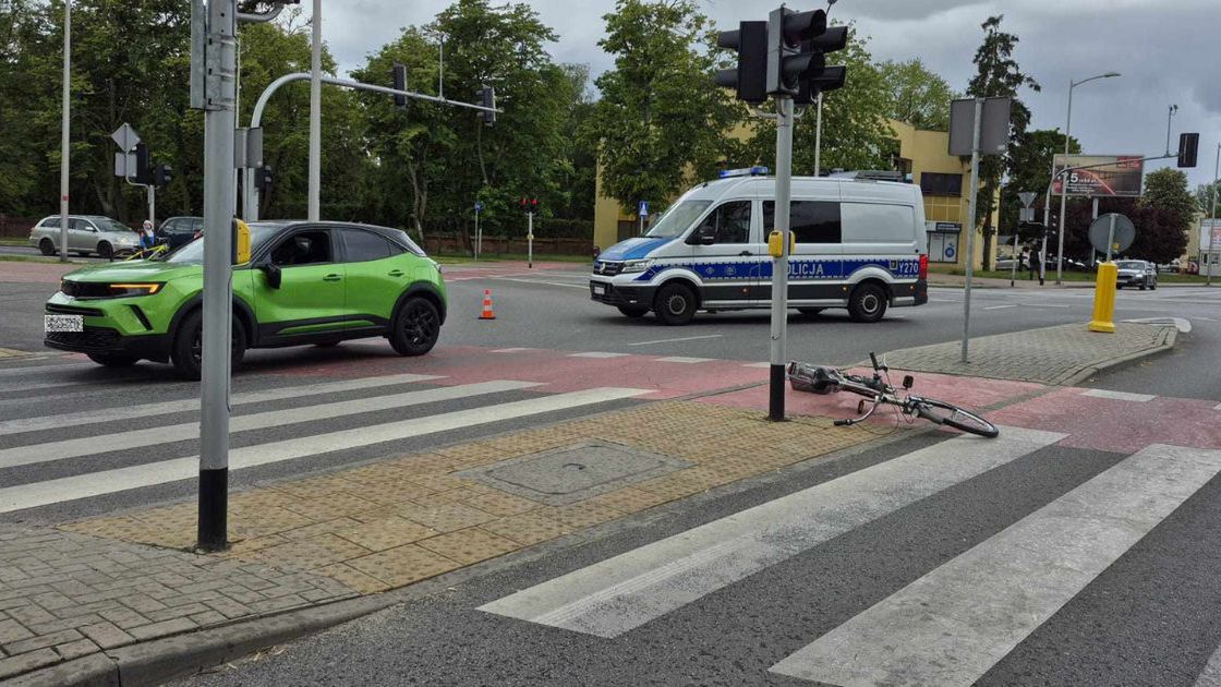 Potrącenie rowerzystki