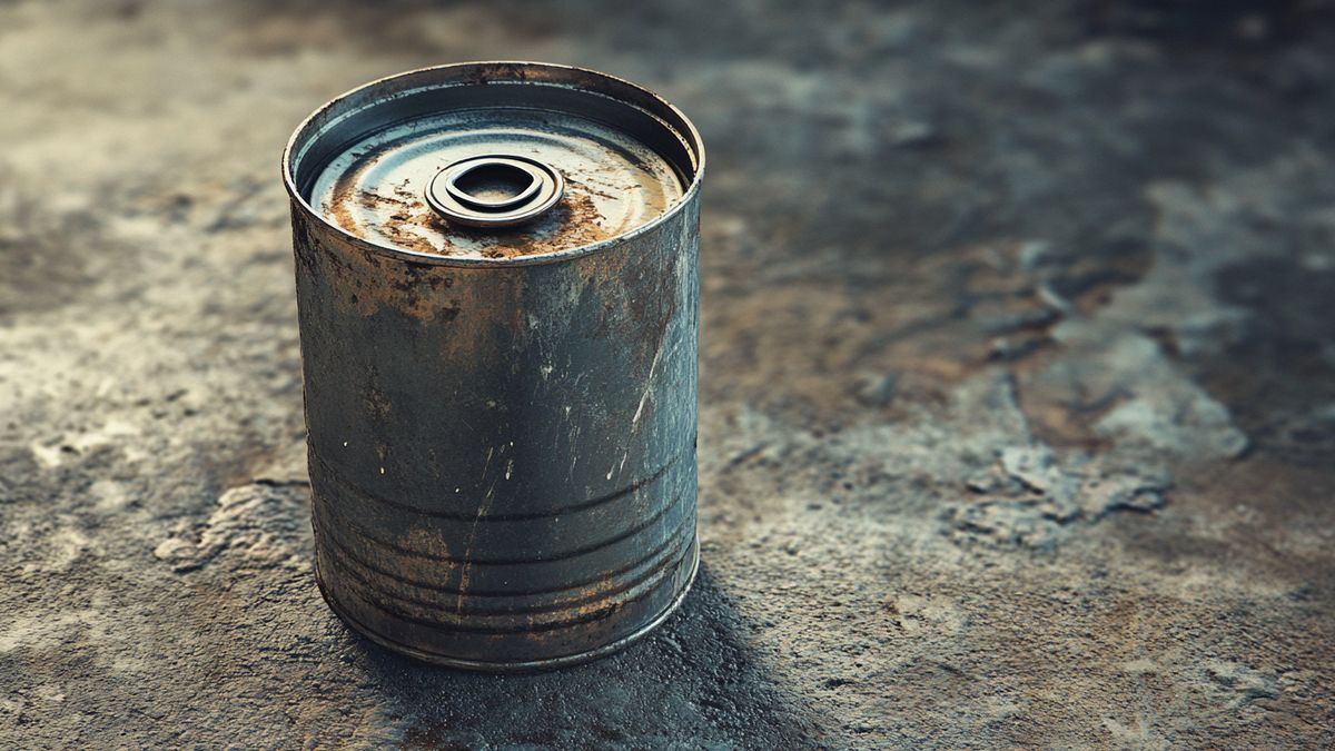 It looks like a metal can that cannot be opened because it is on