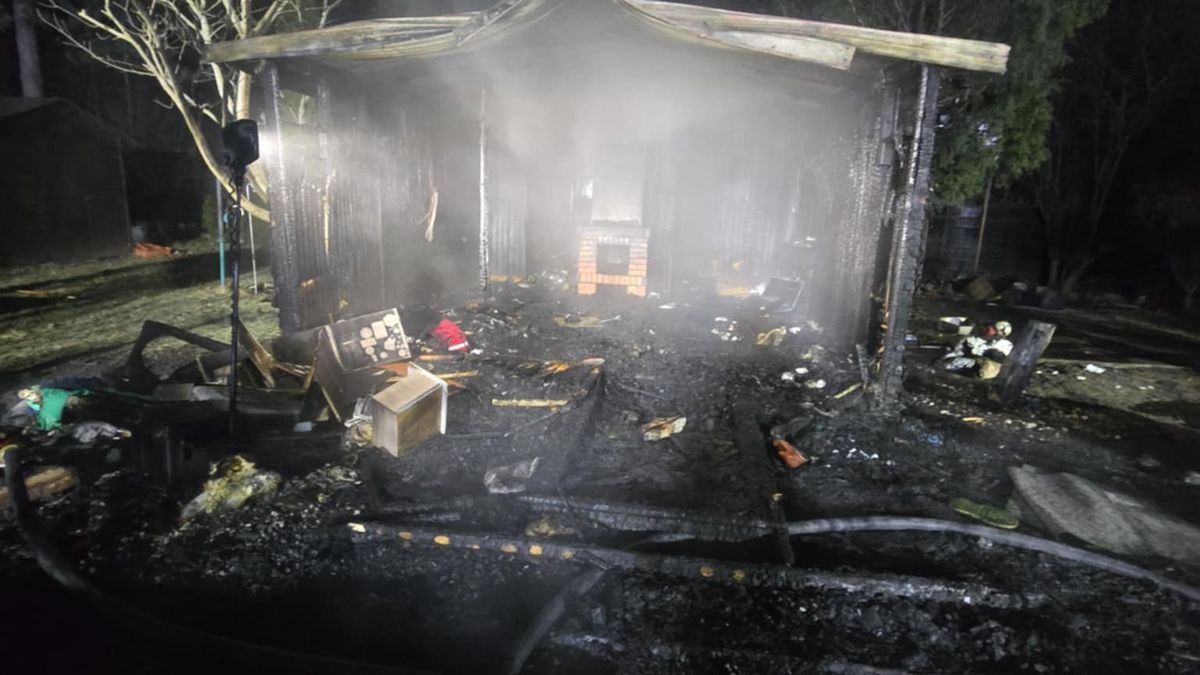 Pożar domku letniskowego