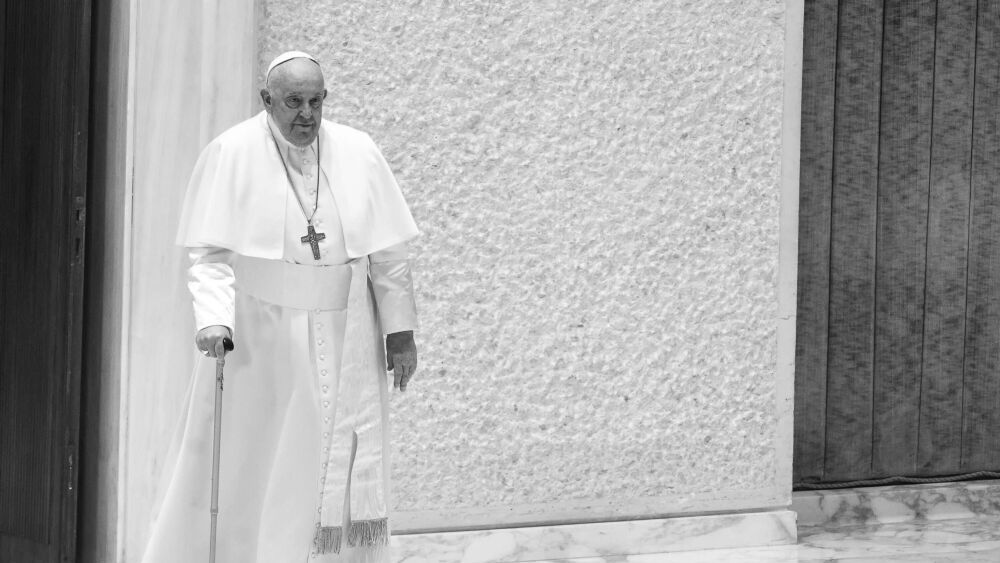 Pope Francis holds weekly general audience
epa11133158 Pope Francis walks during his weekly general audience in the Paul VI Hall, Vatican City, 07 February 2024.  EPA/ANGELO CARCONI 
Dostawca: PAP/EPA.
ANGELO CARCONI
vatican, general audience, pope
