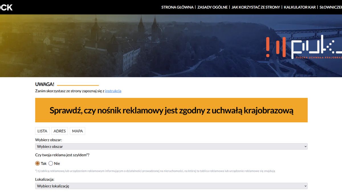 Sprawdź, czy nośnik reklamowy jest zgodny z uchwałą krajobrazową
