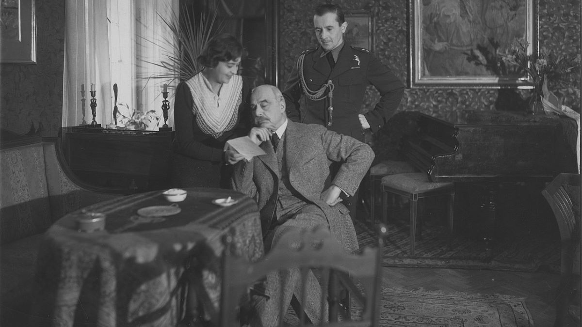 Wojciech Kossak z córką Magdaleną Samozwaniec i Stefanem Jasnorzewskim