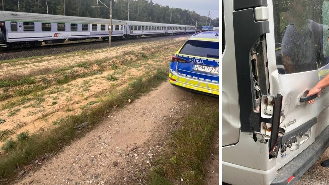 Zderzenie busa z pociągiem