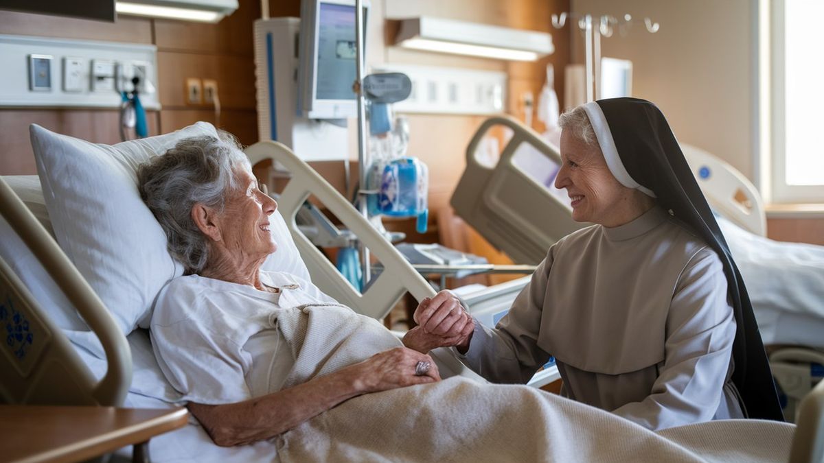 szpital, chory, siostra zakonna,