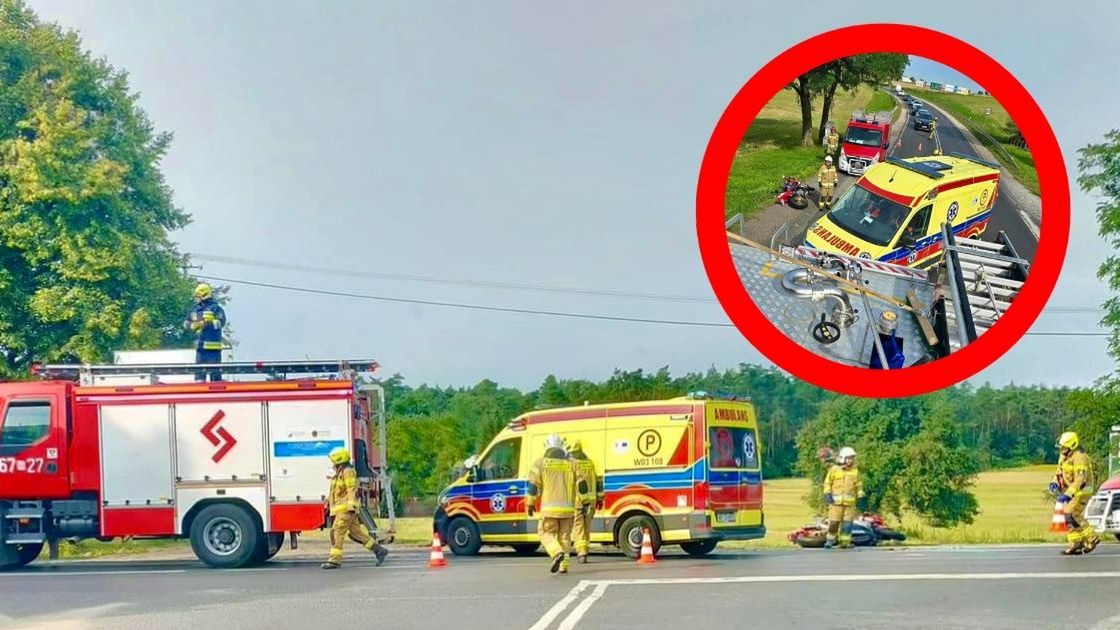 Wypadek z udziałem motocyklisty
