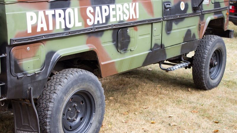 sapper, car, mine, explosive, bomb, engineer, danger, security, technology, metal, equipment, military, army, police, camouflage, green, protected, armored, entrenching