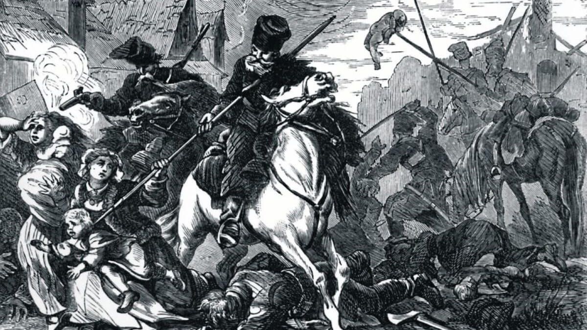 Rzeź Pragi. Obraz Juliusza Kossaka