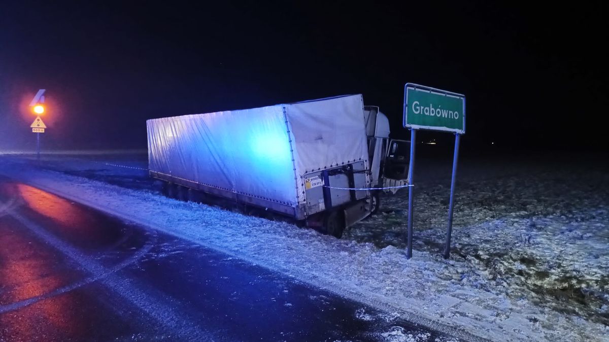 Wypadek w Grabównie. fot. OSP Miasteczko Krajeńskie.