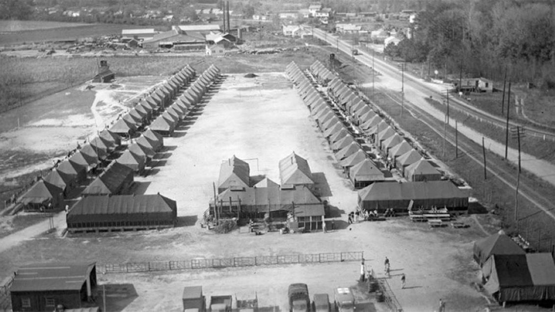 Jeden z obozów jenieckich w stanie Minnesota