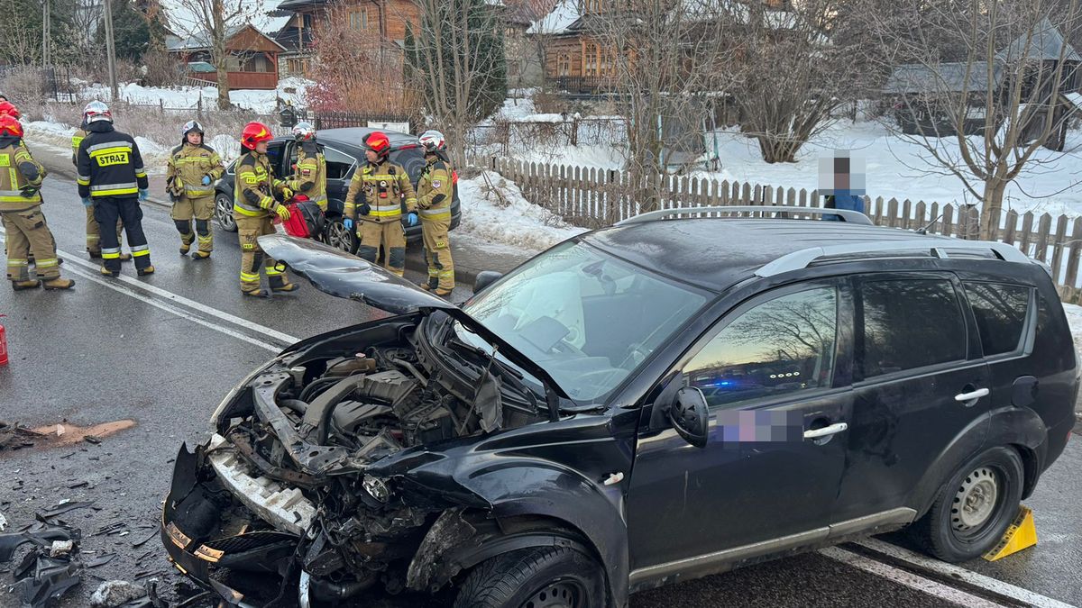Wypadek na Krzeptówkach, fot. KP PSP w Zakopanem