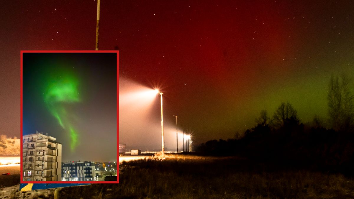 Zorza polarna w Pile.