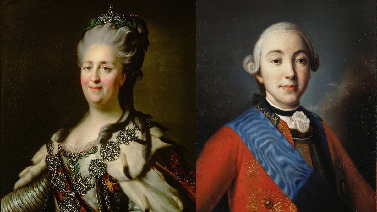 Katarzyna II Wielka i mąż Piotr III Romanow