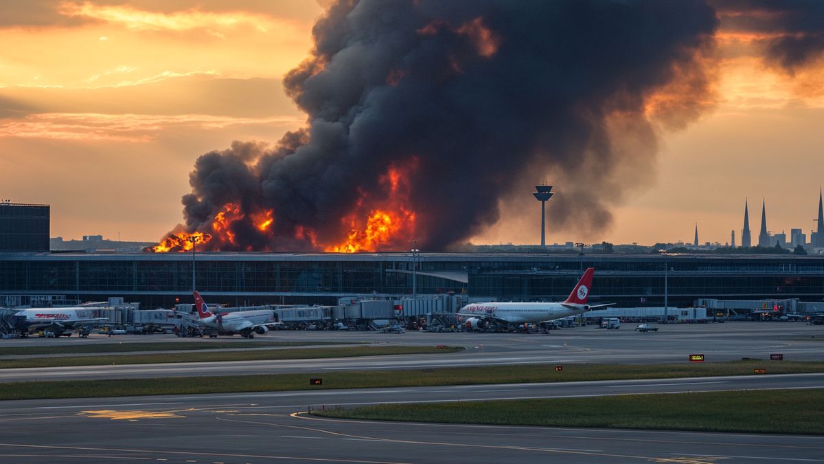 pożar na lotnisku 